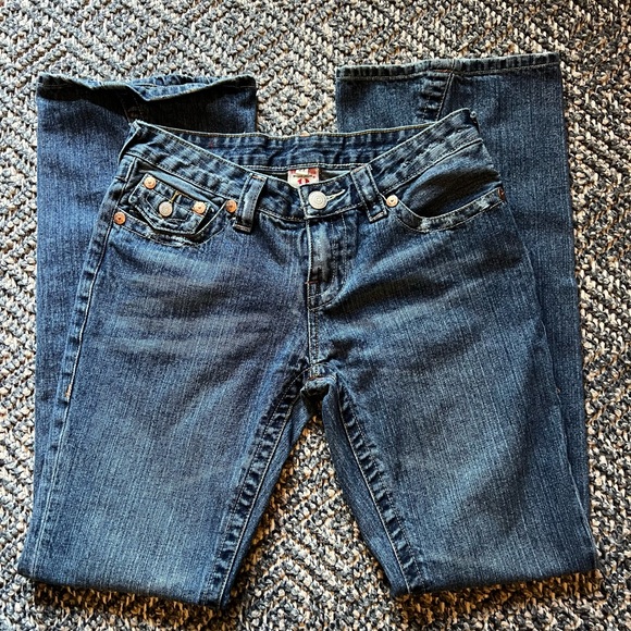 True Religion Denim - True Religion jeans Style: Bobby,  embellished pocket, SZ 27 Flares, bellbottom.